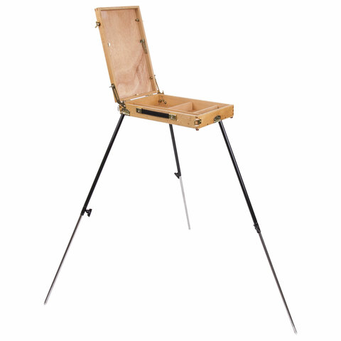 Этюдник BRAUBERG ART "CLASSIC", бук, 40х25х7,5 см, высота холста 70 см, ножки металлические 90 см, р