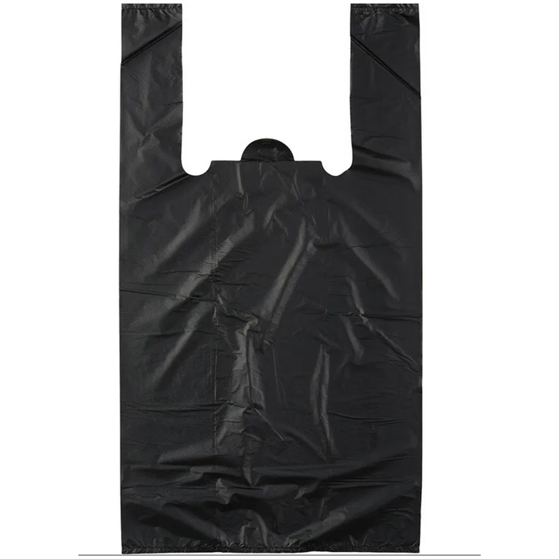 Пакет-майка OfficeClean, ПНД, 37,5+14*57см, 20мкм, черный , набор 100 шт