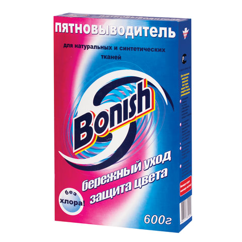 Средство для удаления пятен 600 г, BONISH (Бониш) "Бережный уход и защита цвета", без хлора