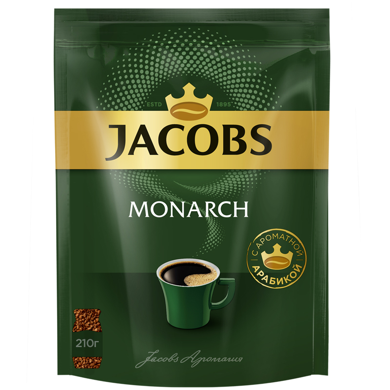 Кофе растворимый Jacobs "Monarch", сублимированный, мягкая упаковка, 210г