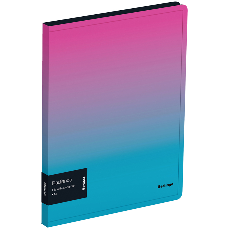 Папка c зажимом Berlingo "Radiance" А4, пластик, 17мм, 600мкм, с внутр. карманом, розовый/голубой г