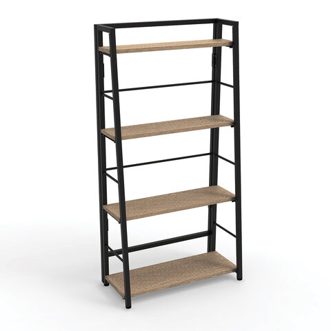 Стеллаж BRABIX "Smart SH-007", 605х295х1193 мм, ЛОФТ, трапеция, складной, металл/ЛДСП дуб, каркас че