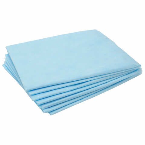 Простыни одноразовые ЧИСТОВЬЕ нестерильные, набор 100 шт., 70х80 см, СМС 14 г/м2, голубые, 01-462