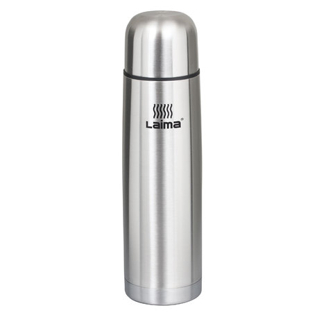 Термос ЛАЙМА классический с узким горлом, 1 л, нержавеющая сталь, 601414