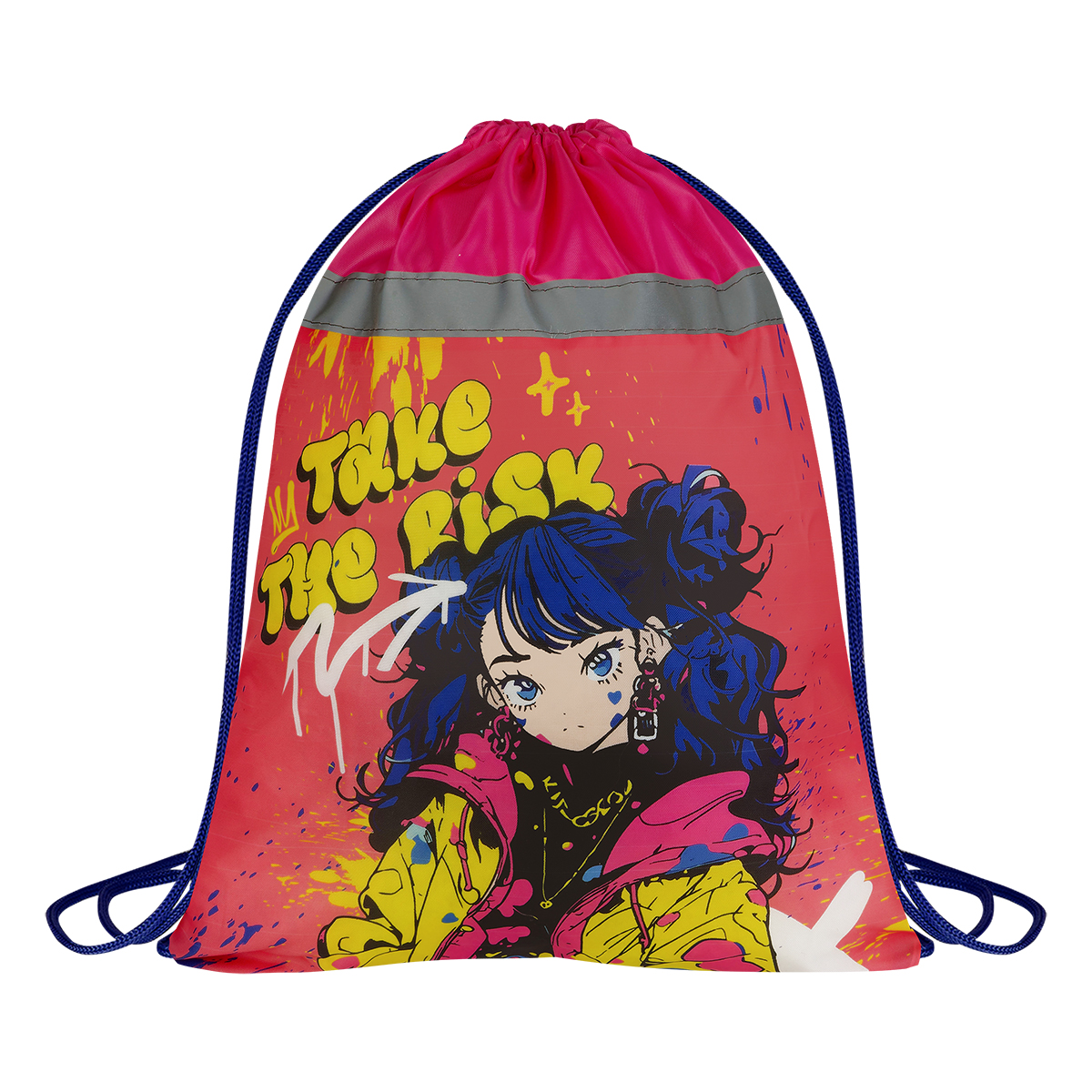 Мешок для обуви 1 отделение ArtSpace "Positive", 340*420мм, отражающая лента