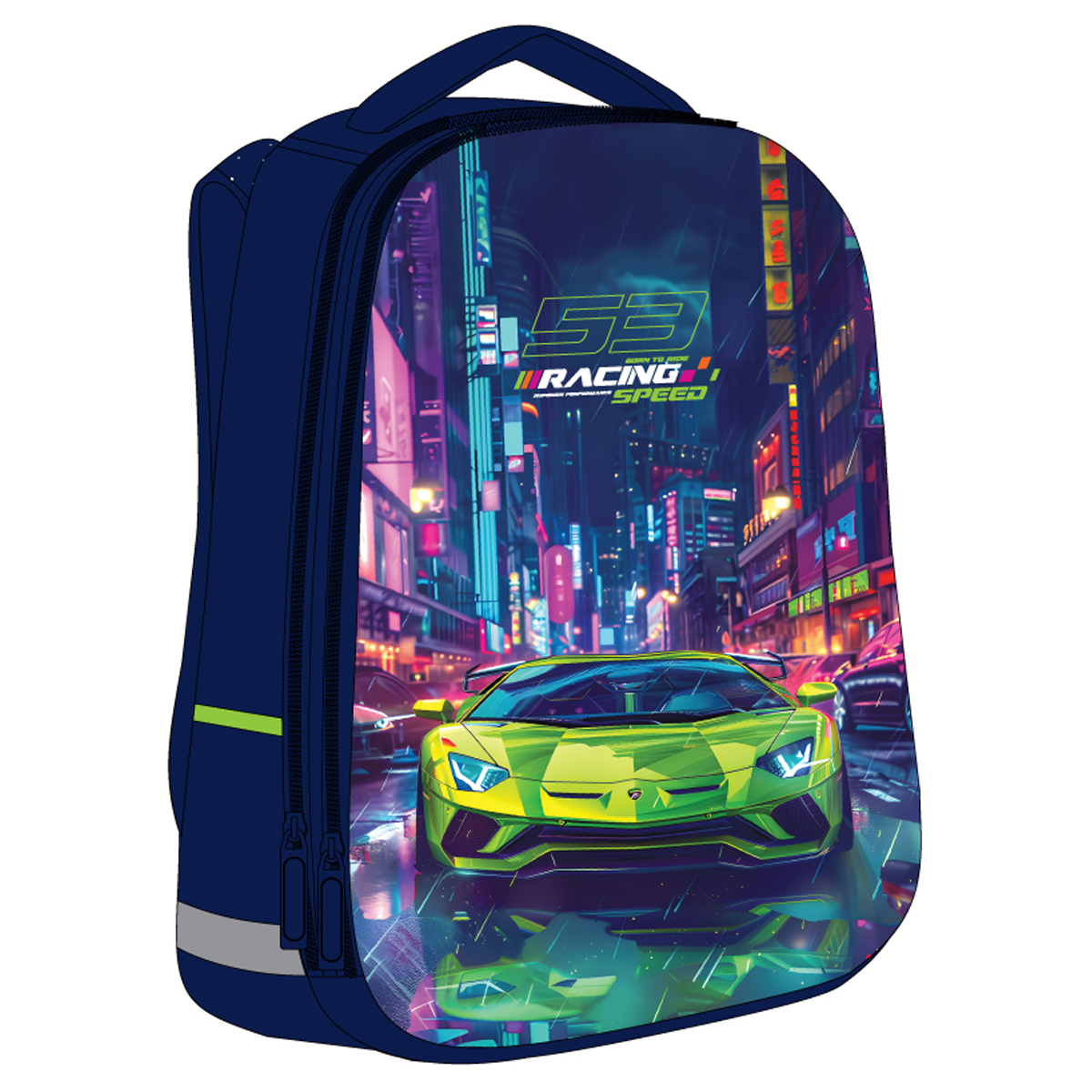 Ранец ArtSpace School Friend "Speed" 39*30*18см, 2 отделения, 2 кармана, анатомическая спинка