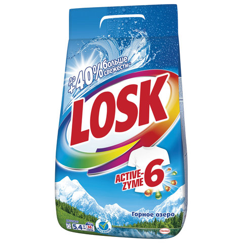Стиральный порошок автомат 5,4 кг LOSK (Лоск) "Горное озеро", 2481707