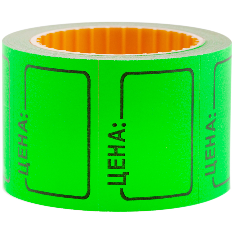 Ценник средний OfficeSpace, 35*25мм, зеленый, набор 5 рулонов по 200 шт