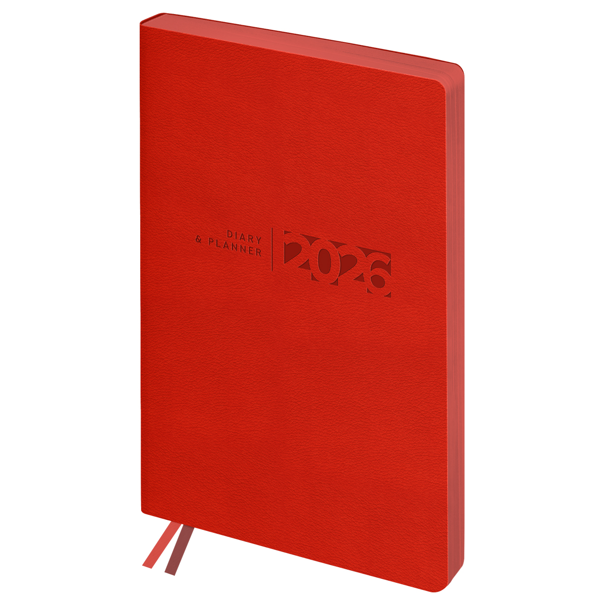 Ежедневник датированный 2026г., А6+, 176л., мягкий переплет, кожзам, BG "Waltz. Scarlet red", красны
