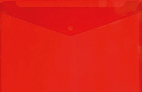 Папка-конверт на кнопке Lamark, А4, 0,18 мм, глянцевый, красный