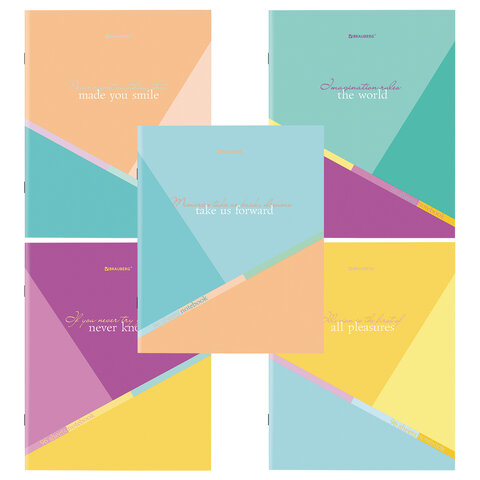 Тетрадь А5 96л. BRAUBERG скоба, клетка, ДИЗАЙН 2, Код_1С, 404436