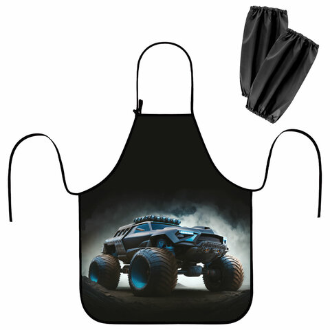 Фартук с нарукавниками для уроков труда ЮНЛАНДИЯ, регулировка по росту, 46х54 см, Space driver, 2736