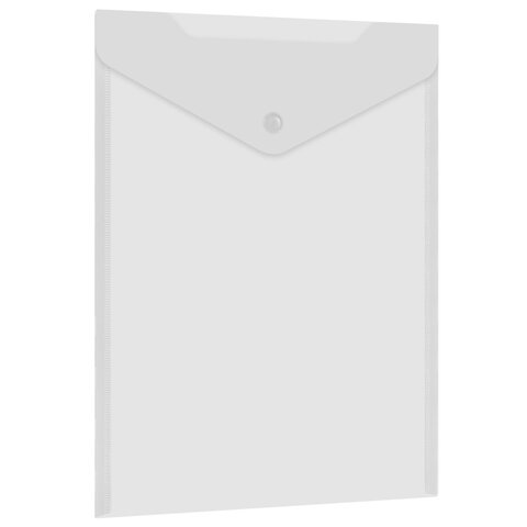 Папка-конверт с кнопкой А4 BRAUBERG UNIVERSAL, до 100 листов, вертикальная, прозрачная, 0,15 мм, 273