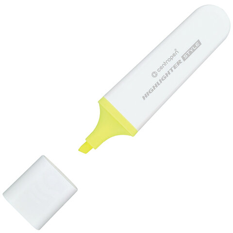 Текстовыделитель Centropen Style "6252", желтый 1-4,6мм, белый корп