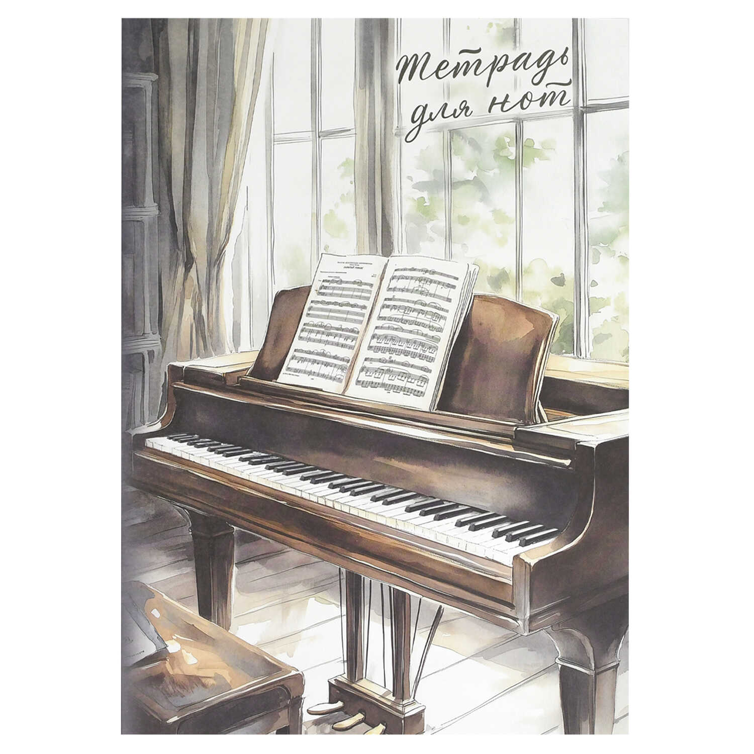 Тетрадь для нот А4 8 л., Феникс+ "РОЯЛЬ У ОКНА "