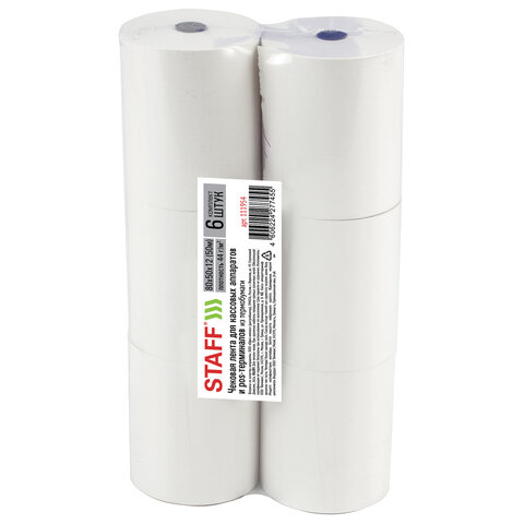 Чековая лента ТЕРМОБУМАГА 80 мм (диаметр 56 мм, длина 50 м, втулка 12 мм), 44 г/м2, 