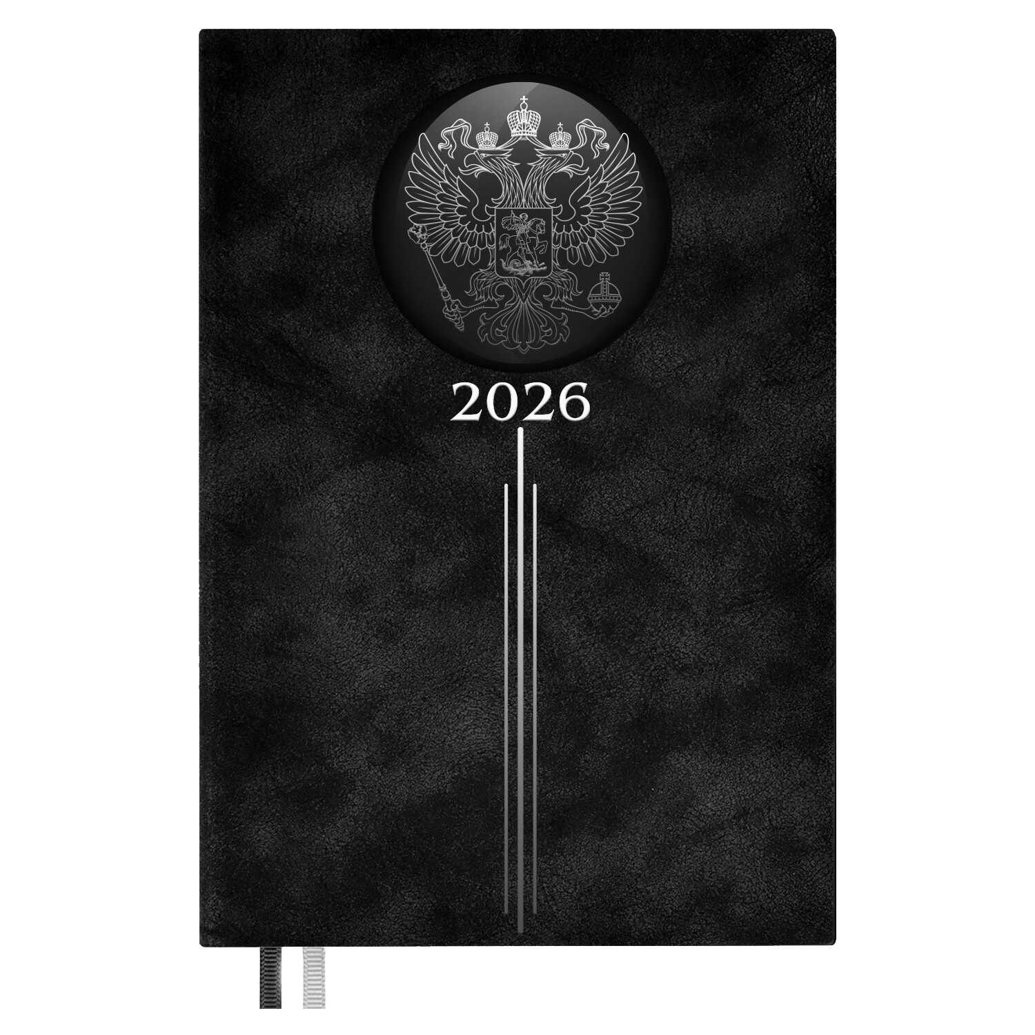 Ежедневник датированный 2026, А5 176 л., Escalada ГЕРБ Тиволи Чёрный