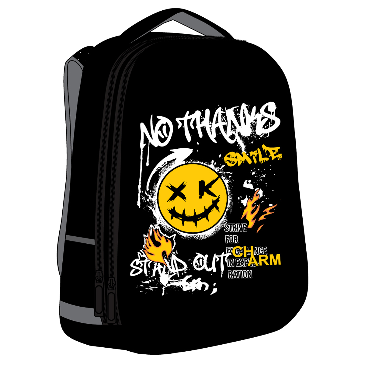 Ранец ArtSpace School Friend "No, thanks" 39*30*18см, 2 отделения, 2 кармана, анатомическая спинка