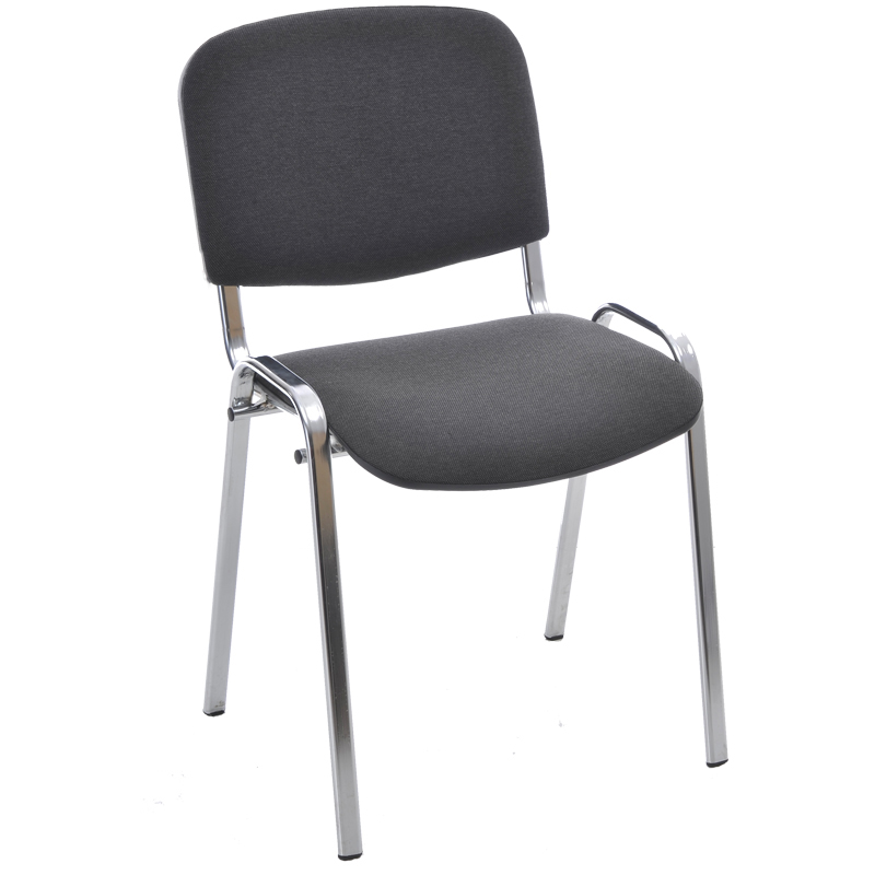 Стул Helmi HL-F01 "Изо", каркас хром, обивка ткань серая