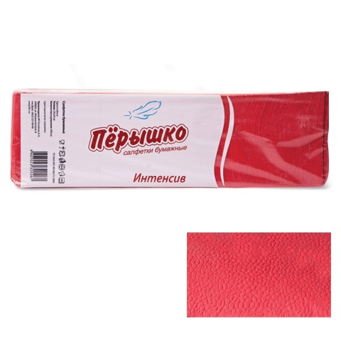 Салфетки "Перышко" Big Pack, 24х24, 400шт., красные интенсив, 125256, ш/к 82271