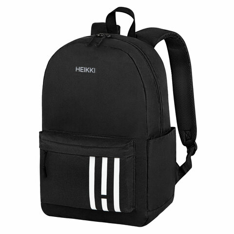 Рюкзак HEIKKI ENERGETIC (ХЕЙКИ) универсальный, эргоном., Strips, черный, 43х30х16 см, 273860