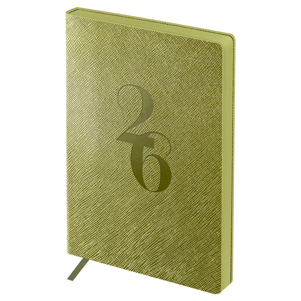 Ежедневник датированный 2026г., А6+, 176л., мягкий переплет, кожзам, BG "Shine. Olive", светло-зелен