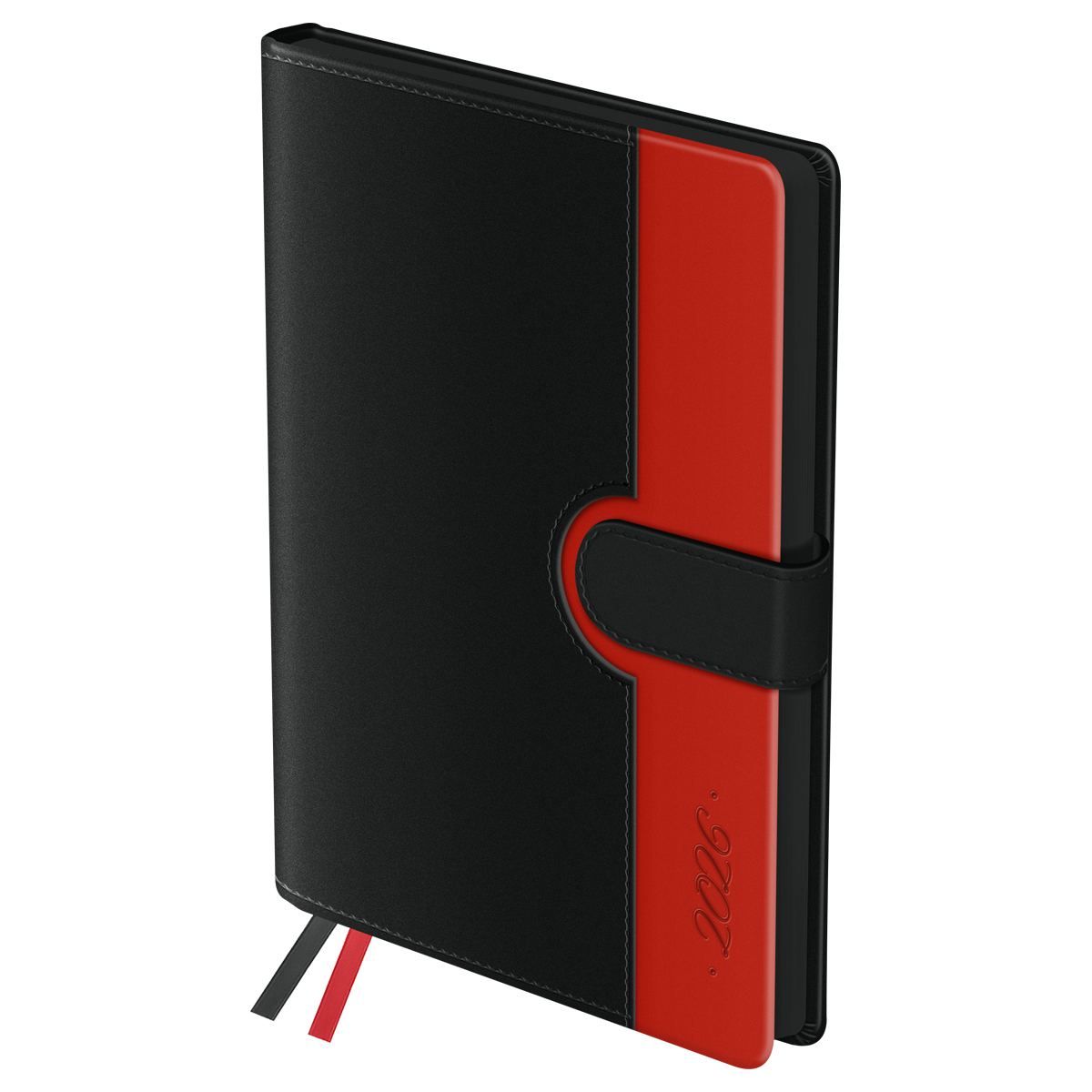 Ежедневник датированный 2026г., А5, 176л., твердый переплет, кожзам, BG "Glace. Red", красный, цветн