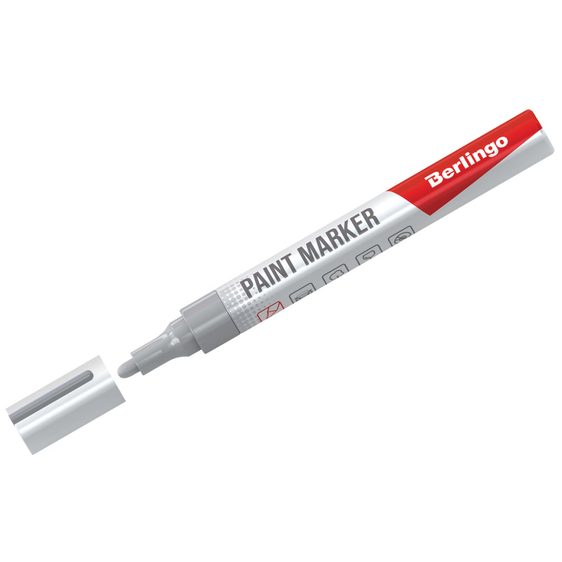 Маркер-краска Berlingo "Uniline PA400", серебро, 2-4мм, нитро-основа