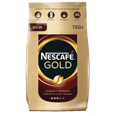 Кофе молотый в растворимом NESCAFE (Нескафе) "Gold", сублимированный, 750 г, мягкая упаковка, 121469