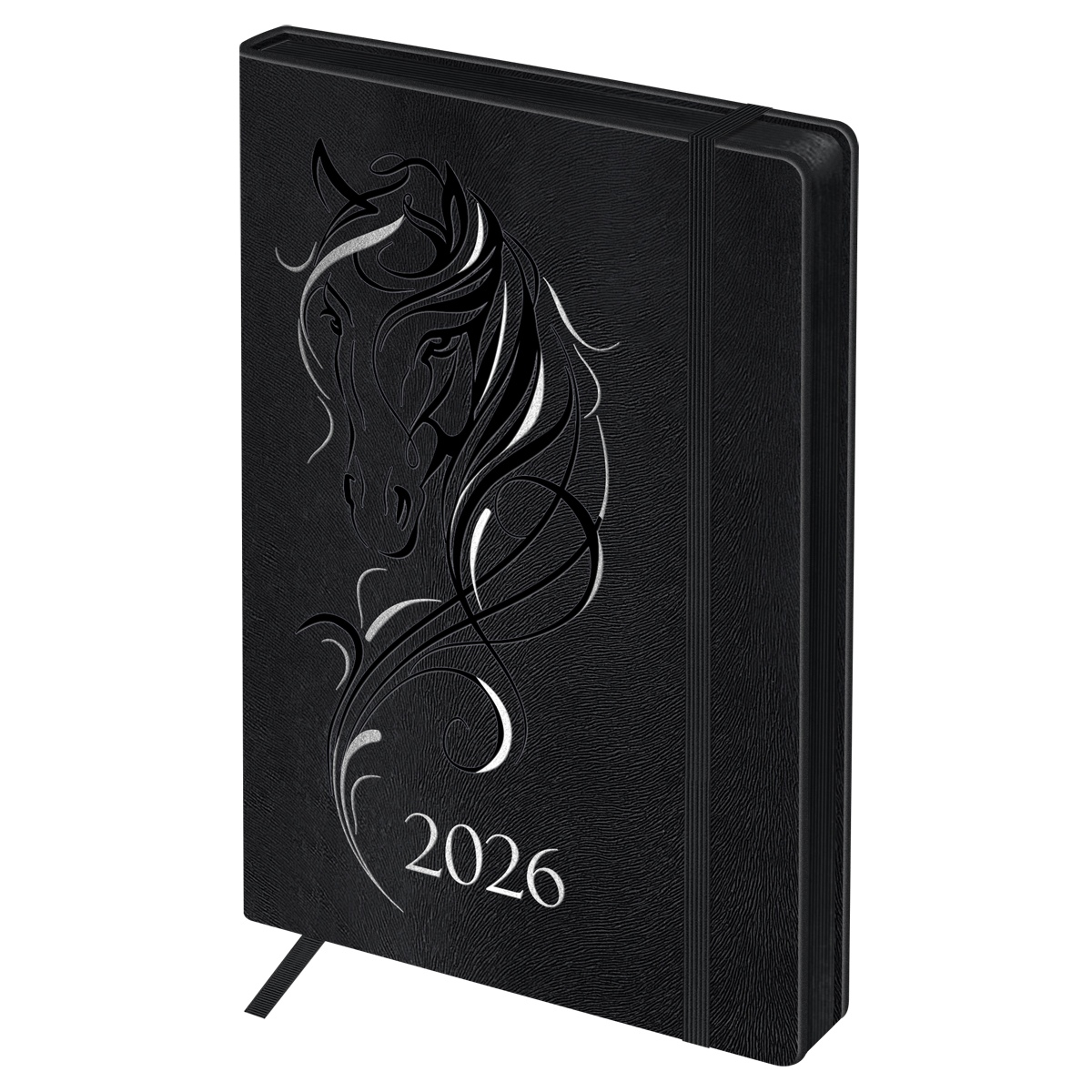 Ежедневник датированный 2026г., А5, 176л., твердый переплет, кожзам, BG "Horse. Shade", цветной срез