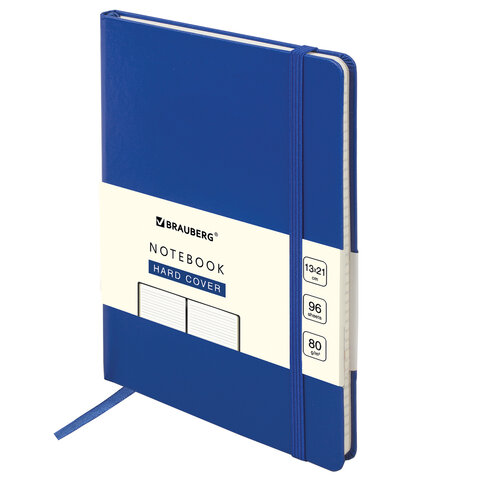 Блокнот А5 (130х210 мм), BRAUBERG ULTRA, балакрон, 80 г/м2, 96 л., линия, темно-синий, 113045
