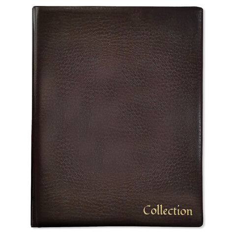 Альбом нумизмата для 297 монет и 6 бон (купюр) "OPTIMA", 230х270 мм, ПВХ, коричневый, STAFF, 238077