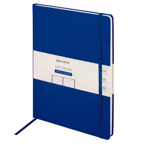 Блокнот БОЛЬШОЙ ФОРМАТ (180х250 мм) В5, BRAUBERG ULTRA, балакрон, 80 г/м2, 96 л., клетка, темно-сини