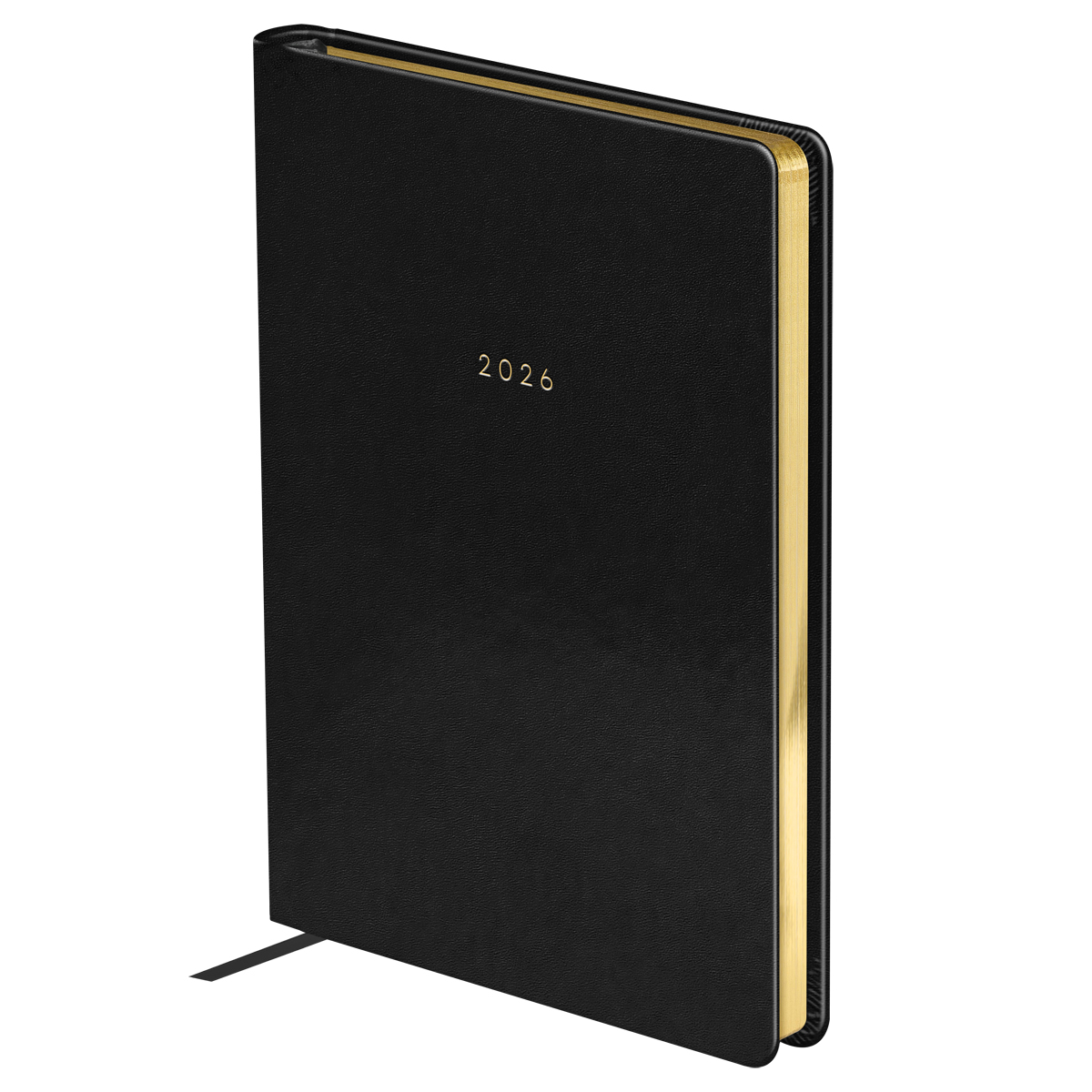 Ежедневник датированный 2026г., А5, 176л., твердый переплет, кожзам, BG "Windsor. Black", черный, фо