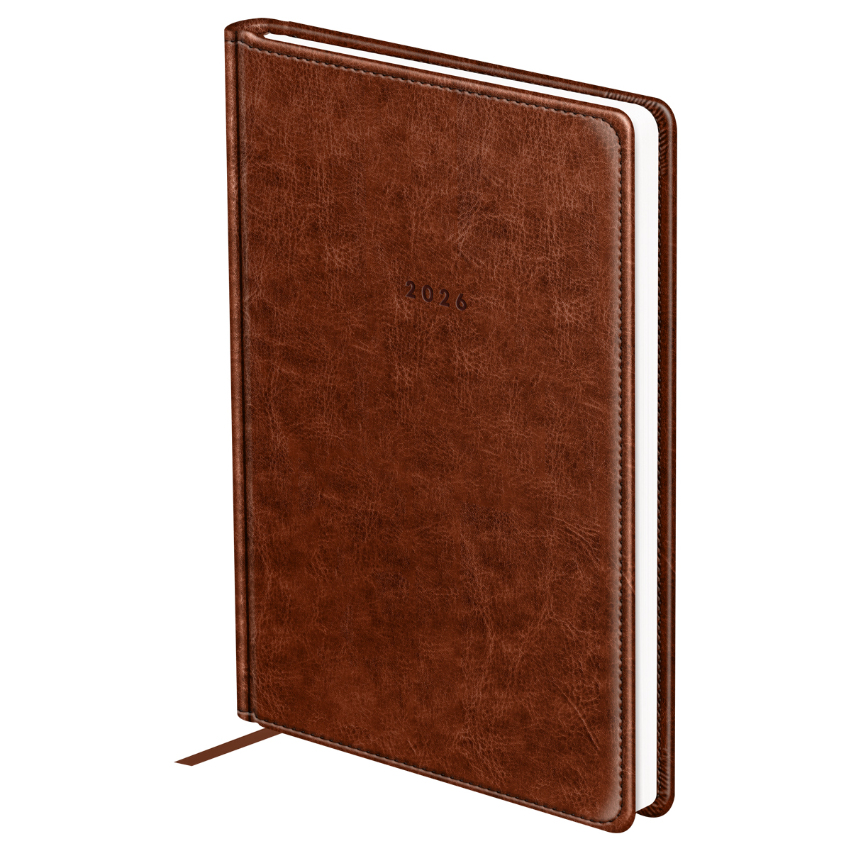 Ежедневник датированный 2026г., А5, 176л., твердый переплет, кожзам, BG "Nebraska. Brown", коричневы