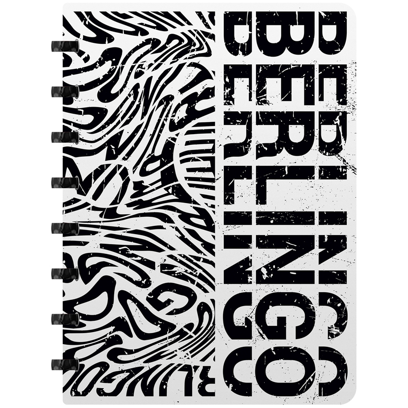 Бизнес-тетрадь А5+, 80л., Berlingo "Monochrome", клетка, на кольцах, с возм. замены блока, 338464