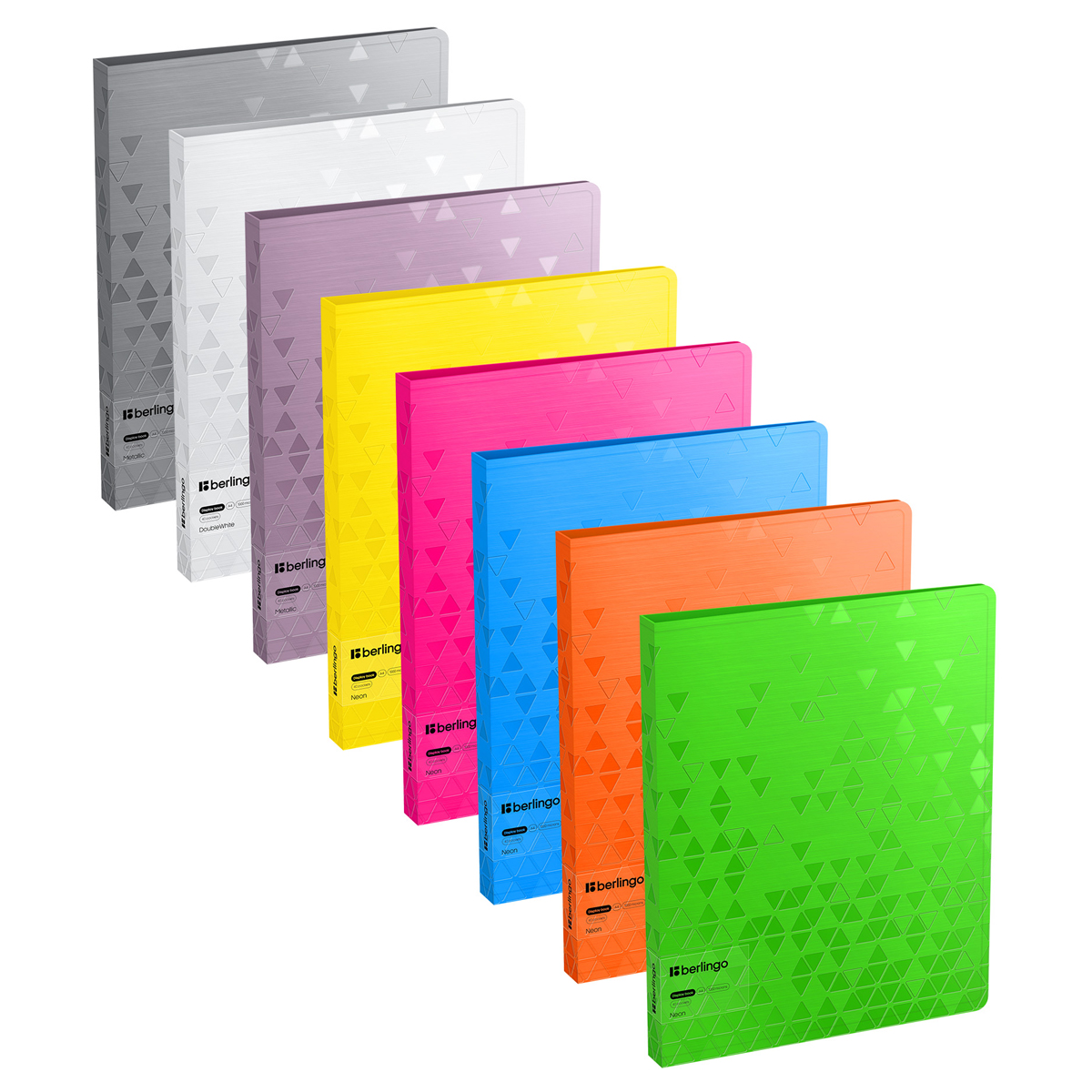 Папка с 40 вкладышами Berlingo "Neon+Metallic+DoubleWhite", 24мм, 1000мкм, с внутр. карманом, ассорт