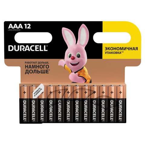 Батарейки DURACELL Basic, AAA (LR03, 24А),1 ШТ алкалиновые, мизинчиковые