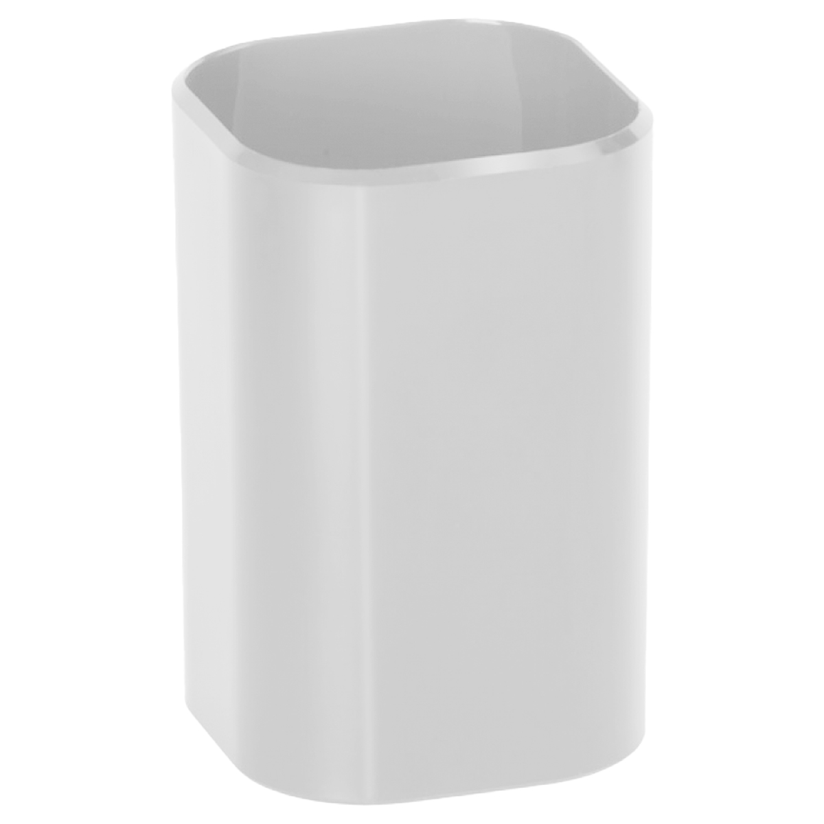Подставка-стакан СТАММ "Фаворит", пластиковая, квадратная, белая