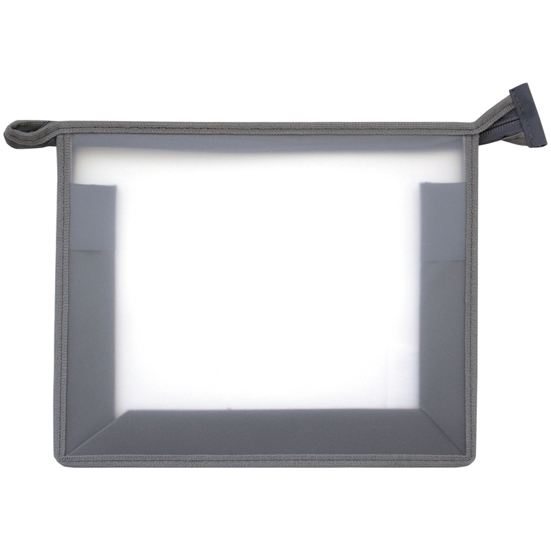 Папка для тетрадей 1 отделение, А5, ArtSpace прозрачная/серая, пластик, на молнии