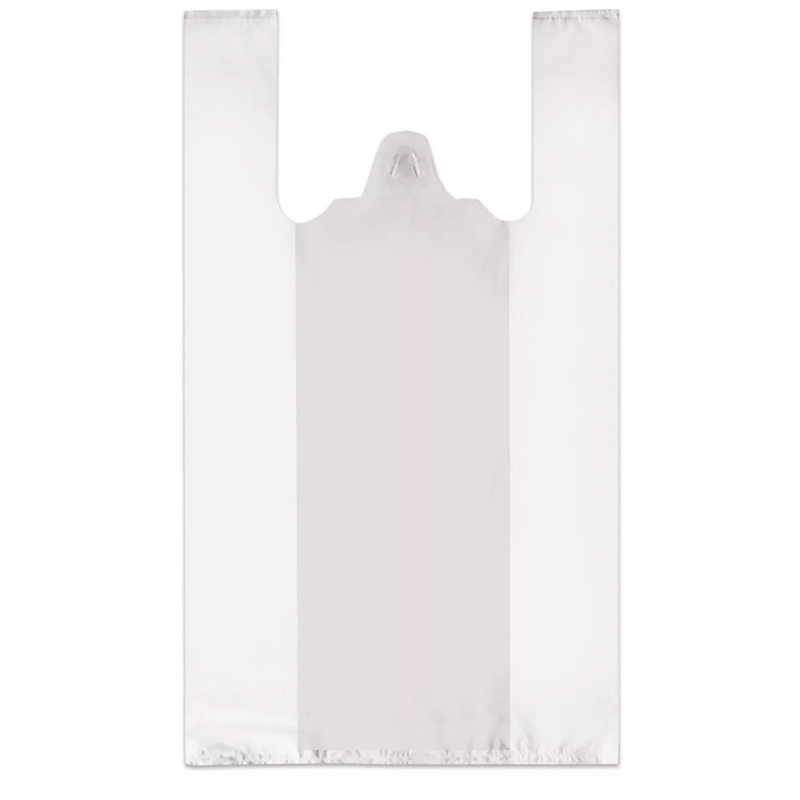 Пакет-майка OfficeClean, ПНД, 28+14*50см, 12мкм, белый