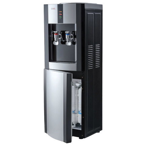 Пурифайер для воды AEL LC-AEL-47s, напольный, НАГРЕВ/ОХЛАЖДЕНИЕ КОМПРЕССОРНОЕ, 2 крана, черный/сереб