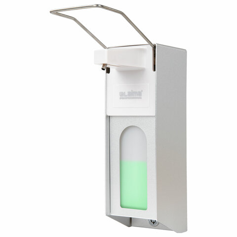 Дозатор локтевой для жидкого мыла и геля-антисептика, с еврофлаконом 1 л, LAIMA, металлический, с за