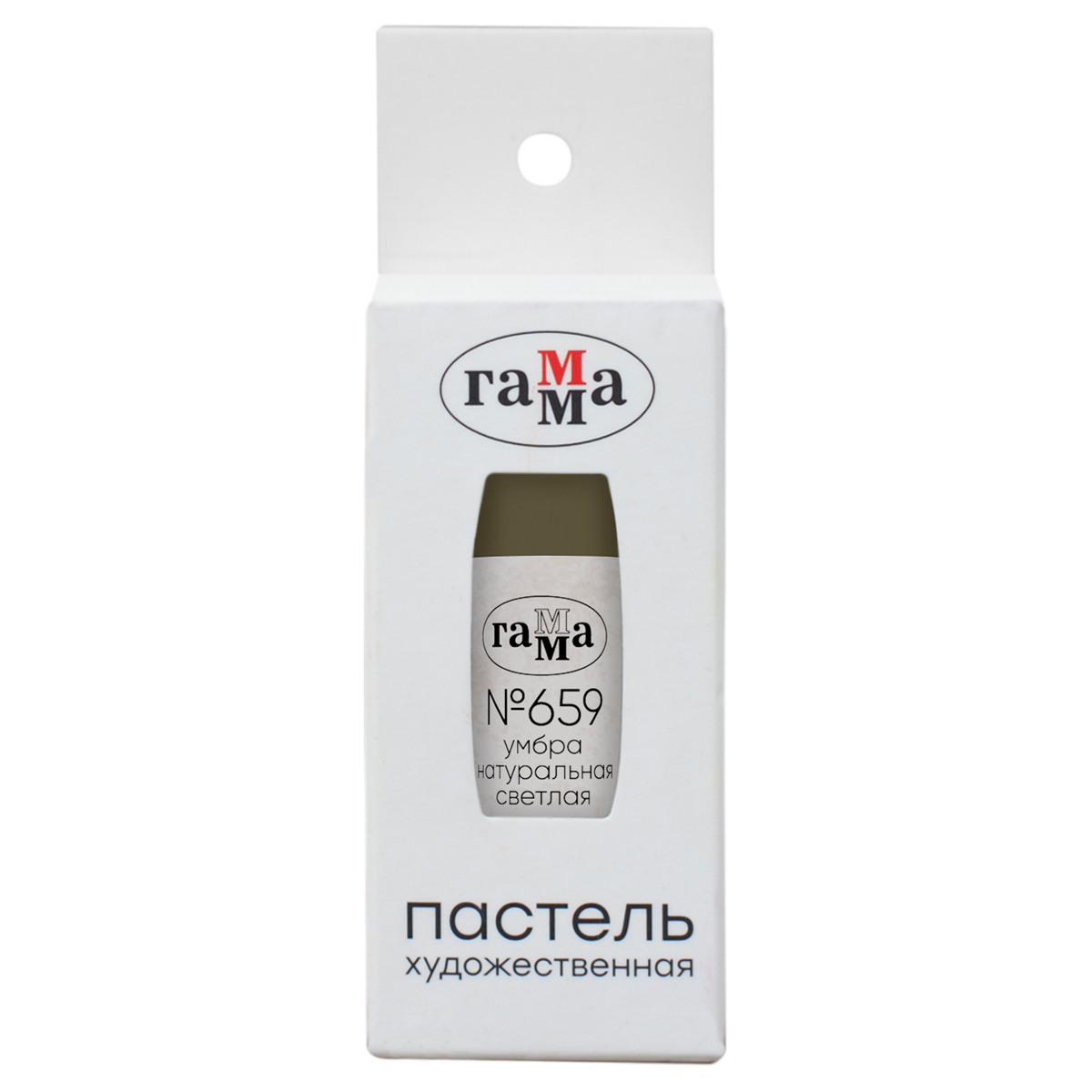 Пастель художественная Гамма, умбра натуральная светлая № 659, штучная, картон.упак.