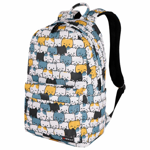 Рюкзак HEIKKI DREAM (ХЕЙКИ) универс. c карм. для ноут., эргоном., Cute Cats, 42х26х14 см, 273849