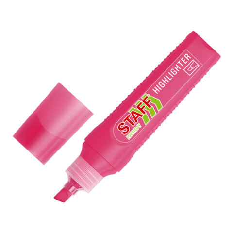 Текстовыделитель STAFF "EVERYDAY HL-707", РОЗОВЫЙ, линия 1-5 мм, скошенный наконечник, 152544