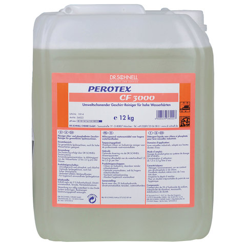Средство для мытья посуды в посудомоечных машинах 12 л, DR.SCHNELL "Perotex CF 3000", щелочное, 1434