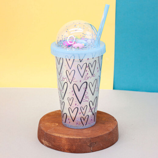 Тамблер "Love heart", blue (450 ml) 