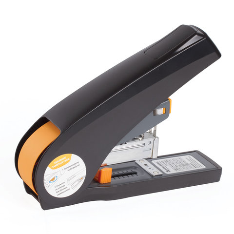 Степлер ЭНЕРГОСБЕРЕГАЮЩИЙ МОЩНЫЙ №24/6-23/13 BRAUBERG "Easy Press", до 100 листов, БЕЗ УСИЛИЙ, 22435