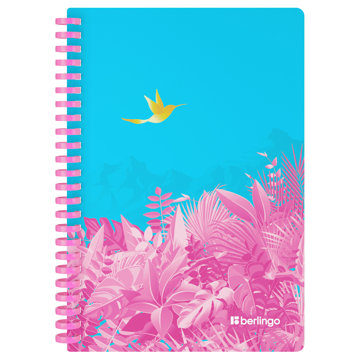 Бизнес-тетрадь A5, 80л., Berlingo "Flower Art", клетка, на силиконовом гребне, 80г/м2, пластик облож